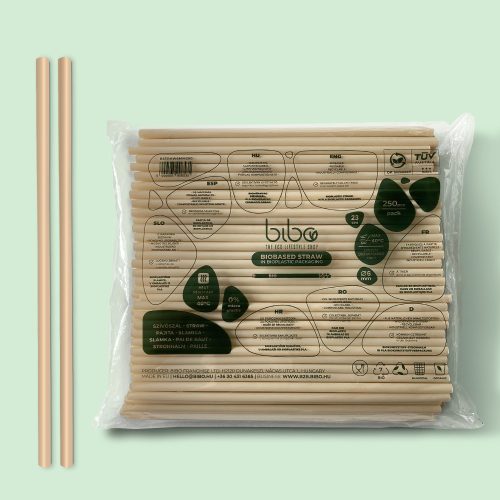 BIO szívószál 6mm 250 db