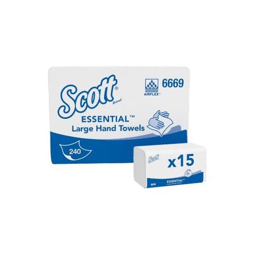 Kimberly KC 6669 Scott Xtra Interfold hajtogatott kéztölő, Airflex 1réteg fehér 31,5x20cm