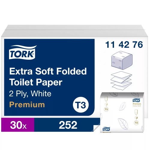 Tork 114276 Premium hajtogatott toalettpapír, Extra Soft T3