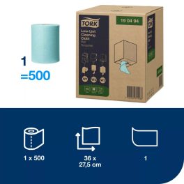   Tork 190494 szöszszegény tisztítókendő, 500lap, 180m, W1/W2/W3