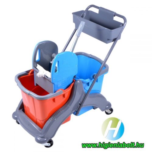 Dual bag, plastic cleaning cart 2x25l with bag, ram