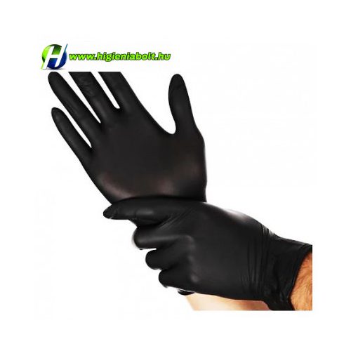MAXTER Fekete nitril púdermentes vizsgálókesztyű M