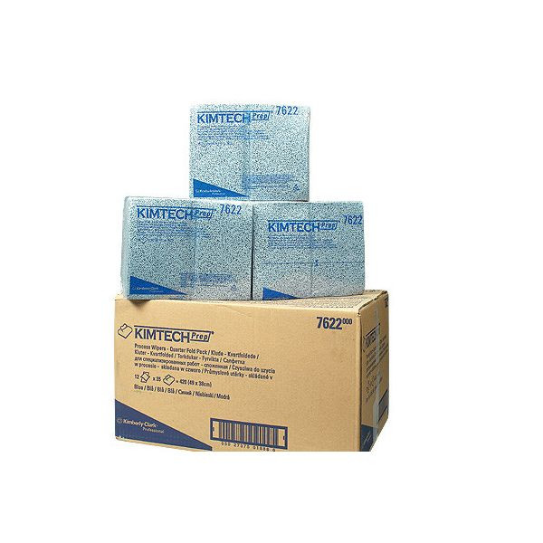 Image of Kimberly KC 7622 Kimtech Prep 1/4 hajtogatott törlő, kék, 49x38 cm, 35lap/csomag