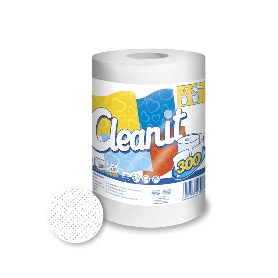 Image of Tekercses kéztörlő papír Lucart Cleanit 300lapos