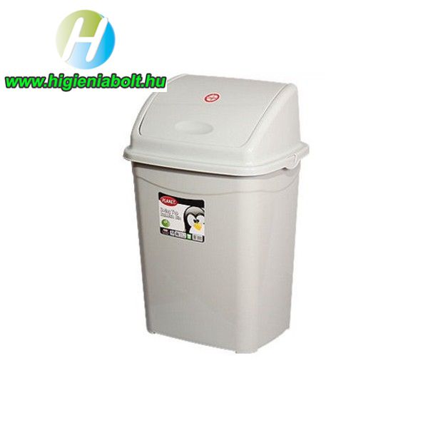 Image of Billenőfedeles szürke műanyag szemetes kuka 50 literes
