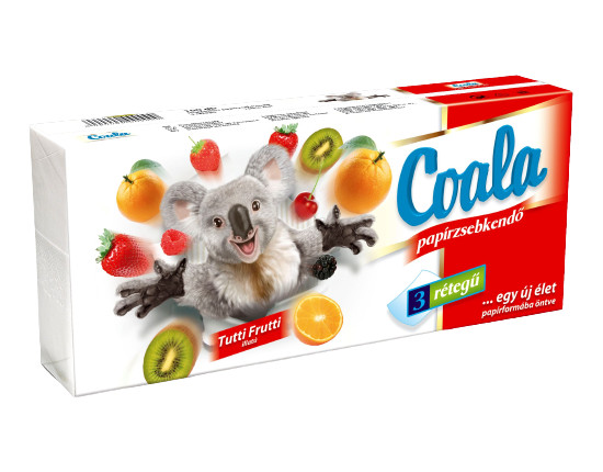 Image of Coala 3 rétegű Papír zsebkendő Tutti Frutti
